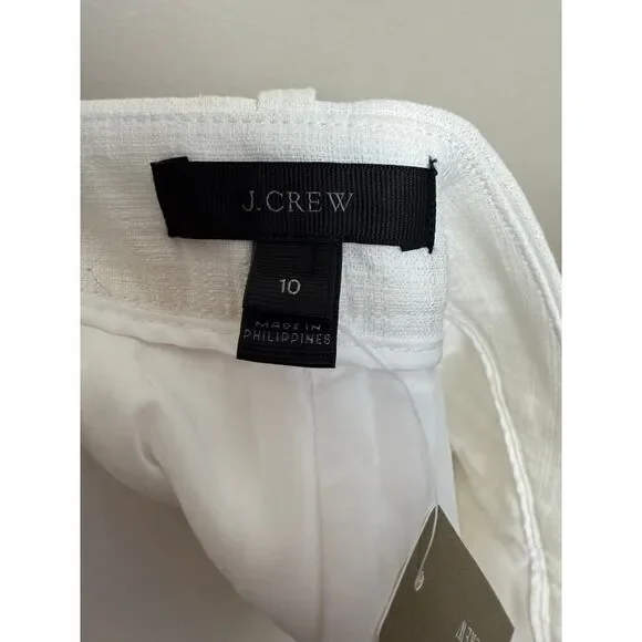 J. Crew Cream Scalloped Hem 3" Shorts NWT Sz. 10 - Picture 5 of 7